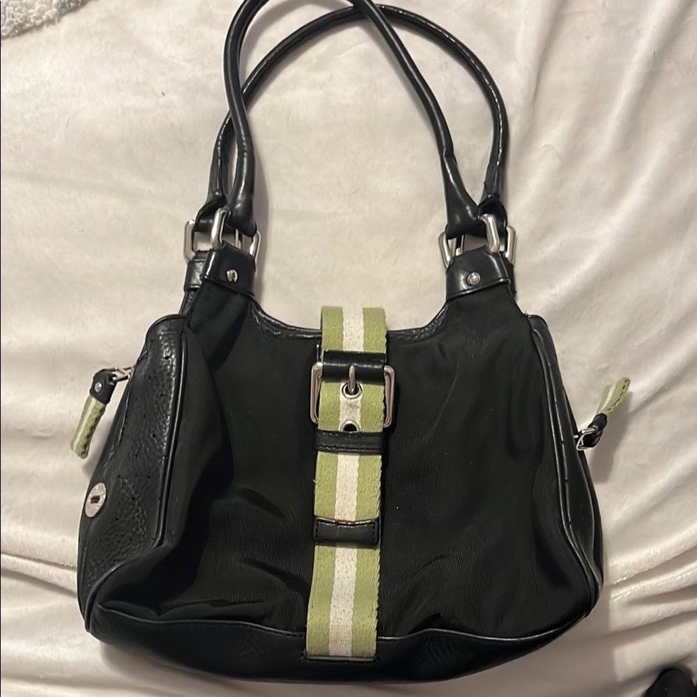 Cole Haan Black and Green Slouchy Shoulder Bag
